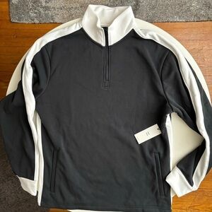 Swet Tailor Men’s Stretch Fleece Quarter Zip Pullover Sweater Size Medium New